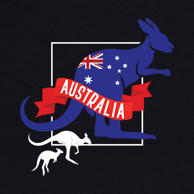 Australian Flag Marsupial Animal Gift Kangaroo by shirtsyoulike